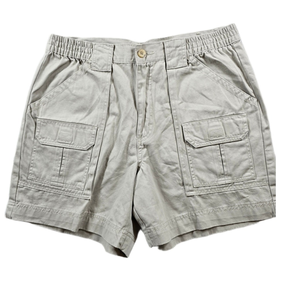 Outdoor Life Cargo Shorts Mens 32 Khaki Cotton Twill Explorer 6in Inseam NEW